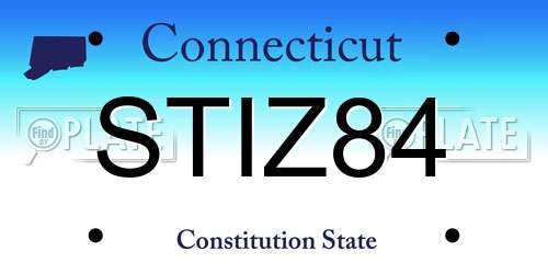STIZ84 Connecticut License Plate