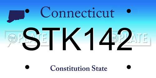 STK142 Connecticut License Plate