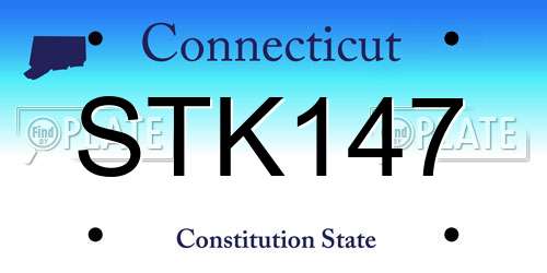 STK147 Connecticut License Plate