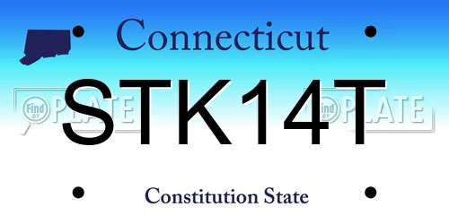 STK14T Connecticut License Plate