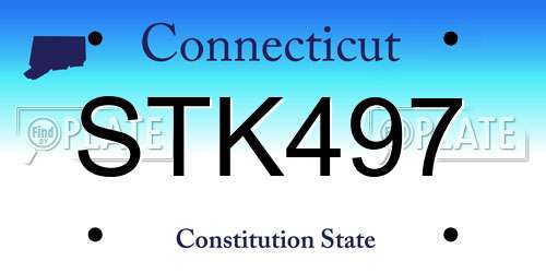 STK497 Connecticut License Plate