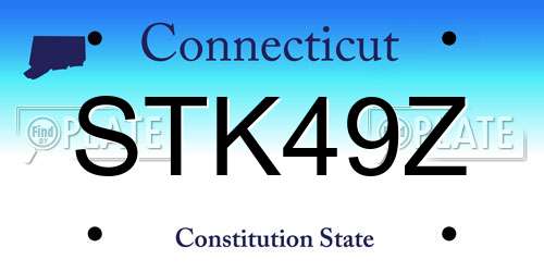 STK49Z Connecticut License Plate