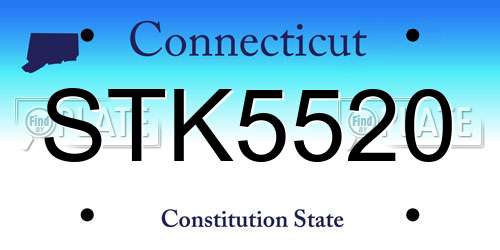 STK5520 Connecticut License Plate