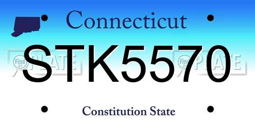STK5570 Connecticut License Plate
