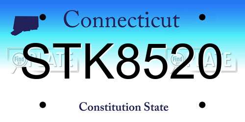 STK8520 Connecticut License Plate
