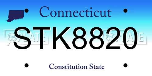 STK8820 Connecticut License Plate