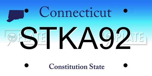 STKA92 Connecticut License Plate