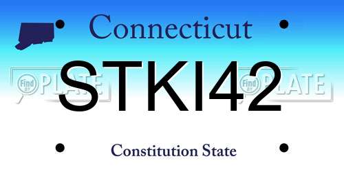STKI42 Connecticut License Plate