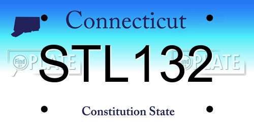 STL132 Connecticut License Plate