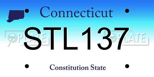 STL137 Connecticut License Plate