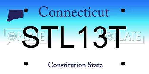 STL13T Connecticut License Plate