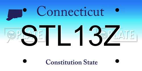 STL13Z Connecticut License Plate