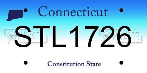STL1726 Connecticut License Plate