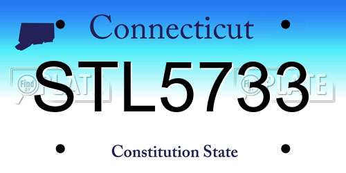 STL5733 Connecticut License Plate