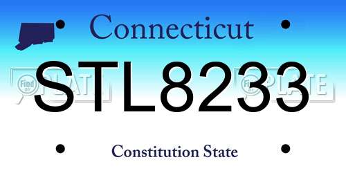 STL8233 Connecticut License Plate