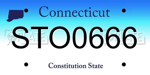 STO0666 Connecticut License Plate