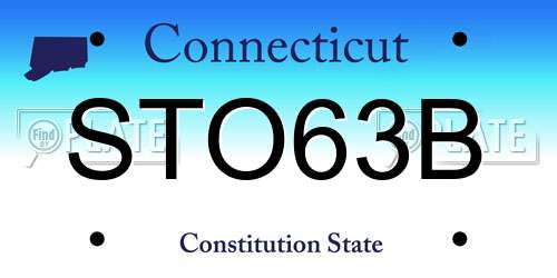 STO63B Connecticut License Plate
