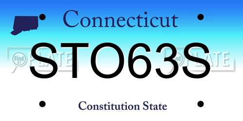 STO63S Connecticut License Plate