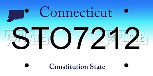 STO7212 Connecticut License Plate