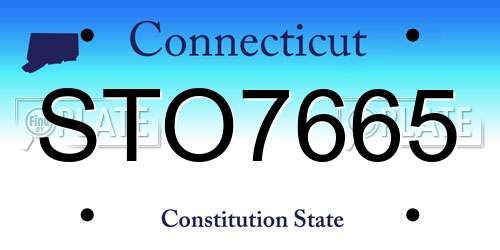 STO7665 Connecticut License Plate