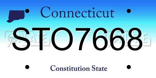 STO7668 Connecticut License Plate