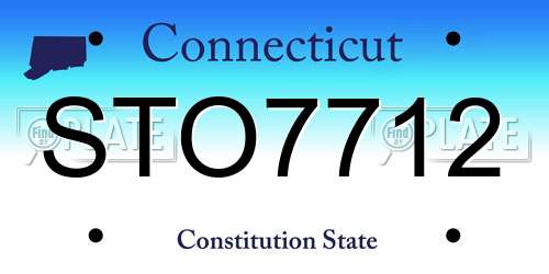 STO7712 Connecticut License Plate