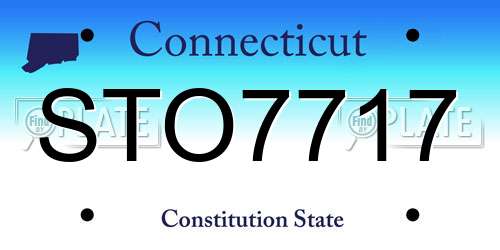 STO7717 Connecticut License Plate