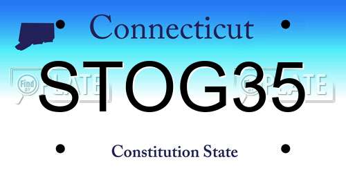 STOG35 Connecticut License Plate