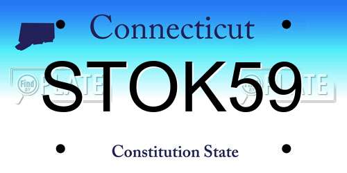 STOK59 Connecticut License Plate