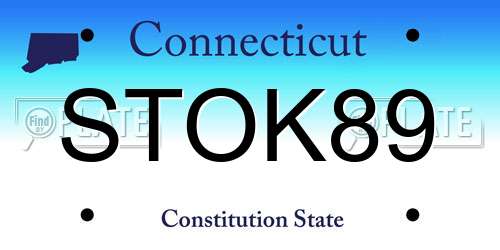 STOK89 Connecticut License Plate