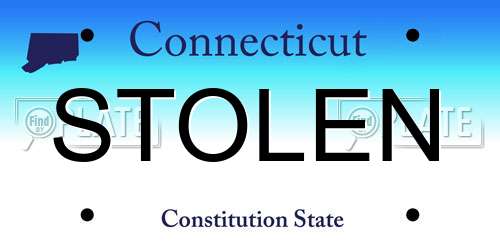 STOLEN Connecticut License Plate