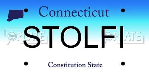 STOLFI Connecticut License Plate