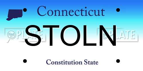 STOLN Connecticut License Plate