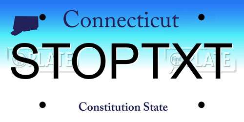 STOPTXT Connecticut License Plate