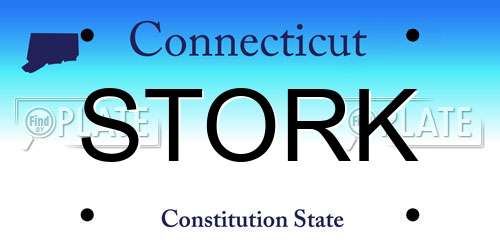 STORK Connecticut License Plate