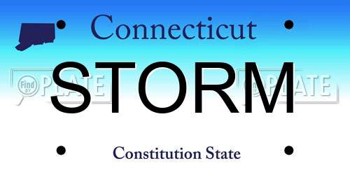STORM Connecticut License Plate