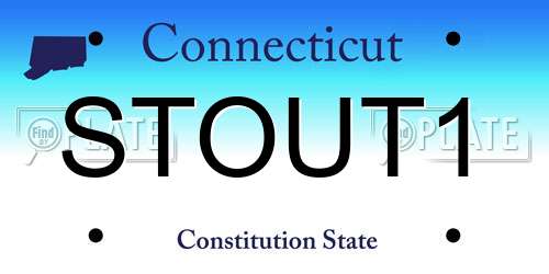 STOUT1 Connecticut License Plate