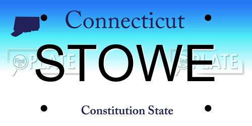 STOWE Connecticut License Plate