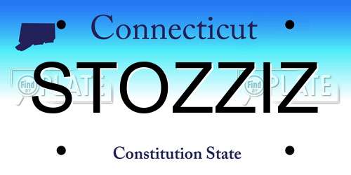 STOZZIZ Connecticut License Plate