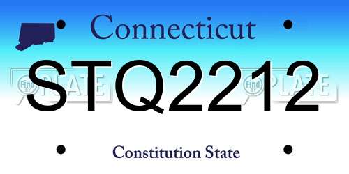 STQ2212 Connecticut License Plate