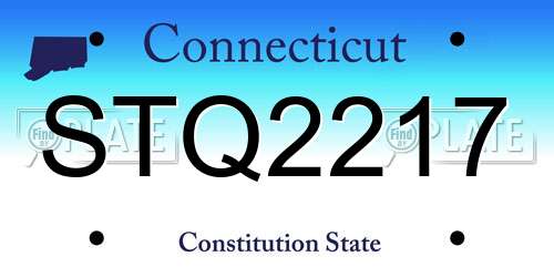 STQ2217 Connecticut License Plate