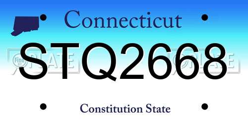 STQ2668 Connecticut License Plate