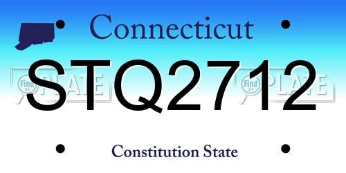 STQ2712 Connecticut License Plate