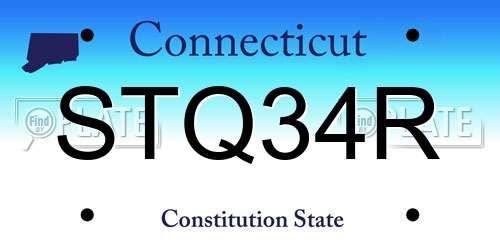 STQ34R Connecticut License Plate