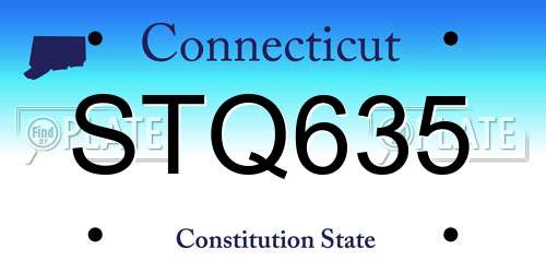 STQ635 Connecticut License Plate