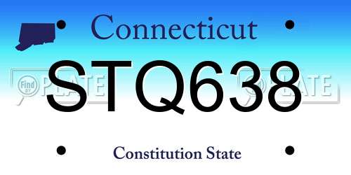 STQ638 Connecticut License Plate