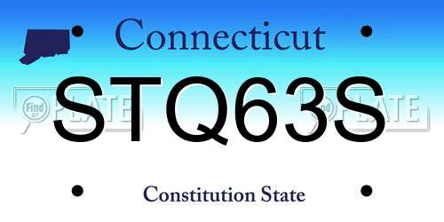 STQ63S Connecticut License Plate