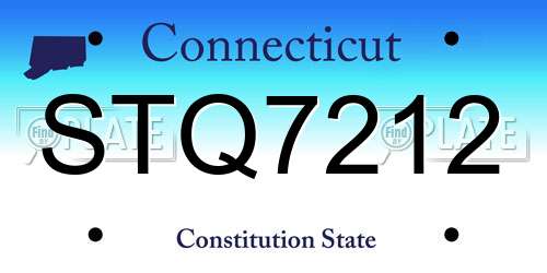 STQ7212 Connecticut License Plate