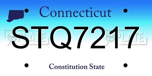 STQ7217 Connecticut License Plate