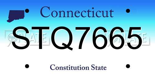 STQ7665 Connecticut License Plate